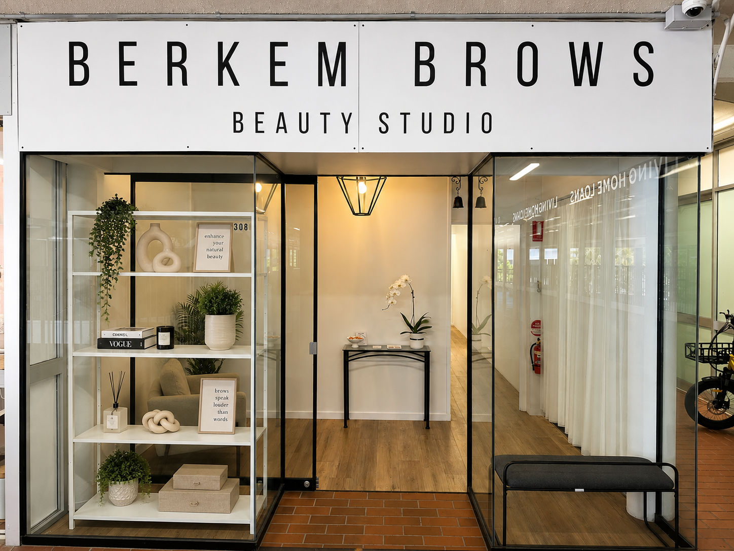 Berkem Brows beauty studio interior in Coolangatta