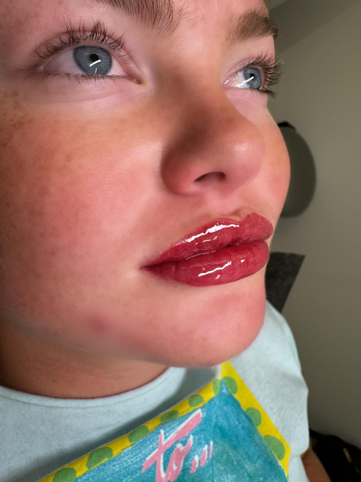 Nanoblading and lip blush cosmetic tattoo at Berkem Brows Coolangatta