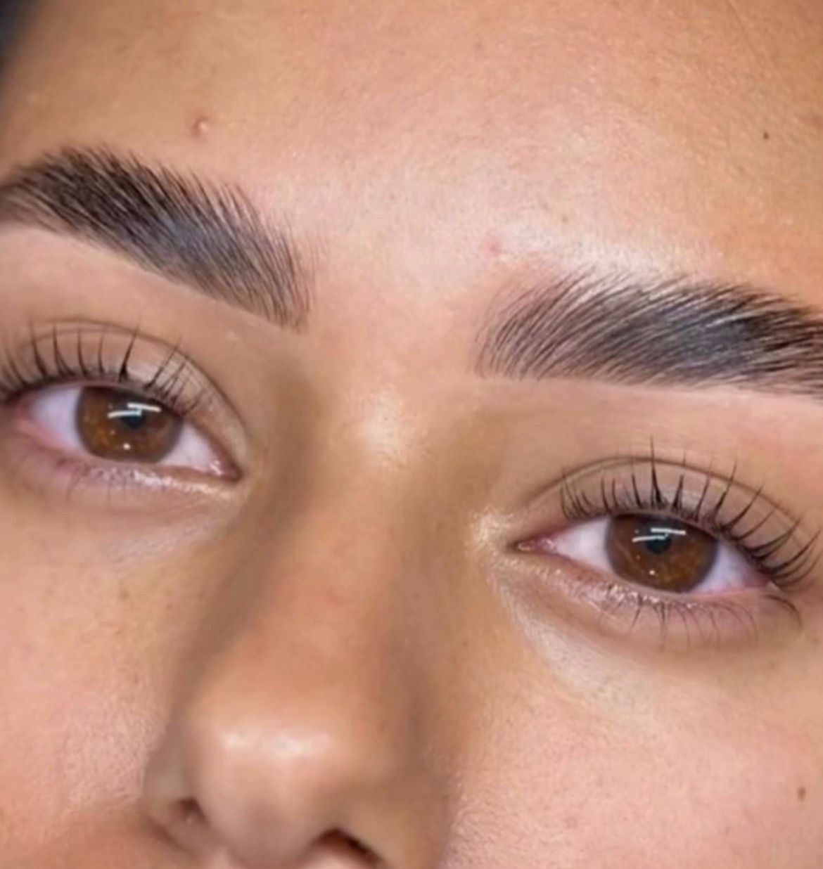 Close-up of natural lashes after Ellebana lash lift at Berkem Brows Coolangatta